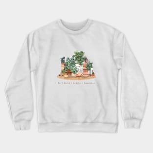 Books and plants illustration Crewneck Sweatshirt